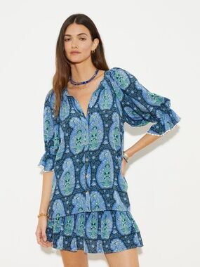 Onda Short Sleeve Paisley Floral Blouse
